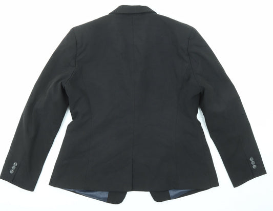 Brook Taverner Womens Black Polyester Jacket Blazer Size 14