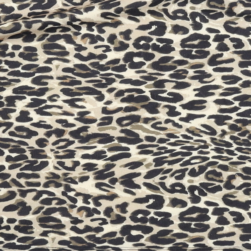 Bershka Womens Brown Animal Print Polyester Pullover Sweatshirt Size S Pullover - Leopard pattern