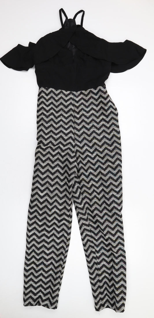 ASOS Womens Multicoloured Herringbone Polyester Jumpsuit One-Piece Size 10 L29 in Zip