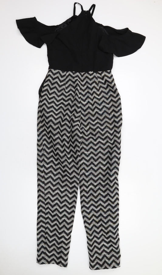 ASOS Womens Multicoloured Herringbone Polyester Jumpsuit One-Piece Size 10 L29 in Zip