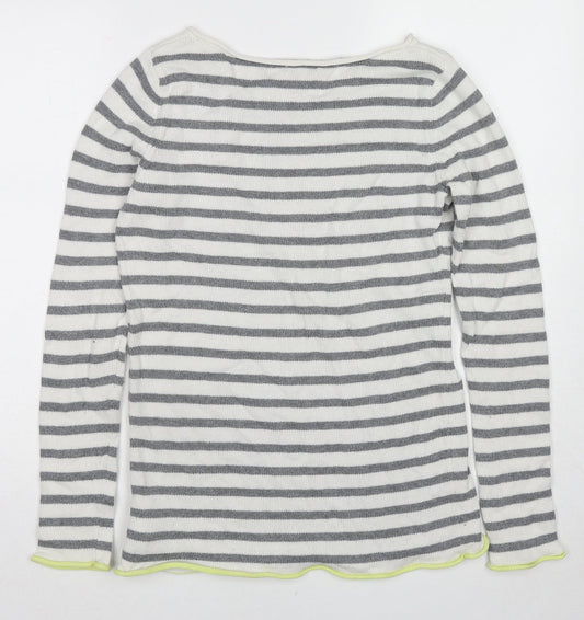 Gap Womens Multicoloured Boat Neck Striped Cotton Pullover Jumper Size S