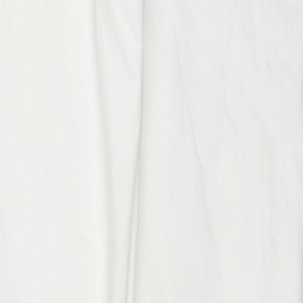 TU Womens White Cotton Straight Jeans Size 10 L28 in Regular Zip