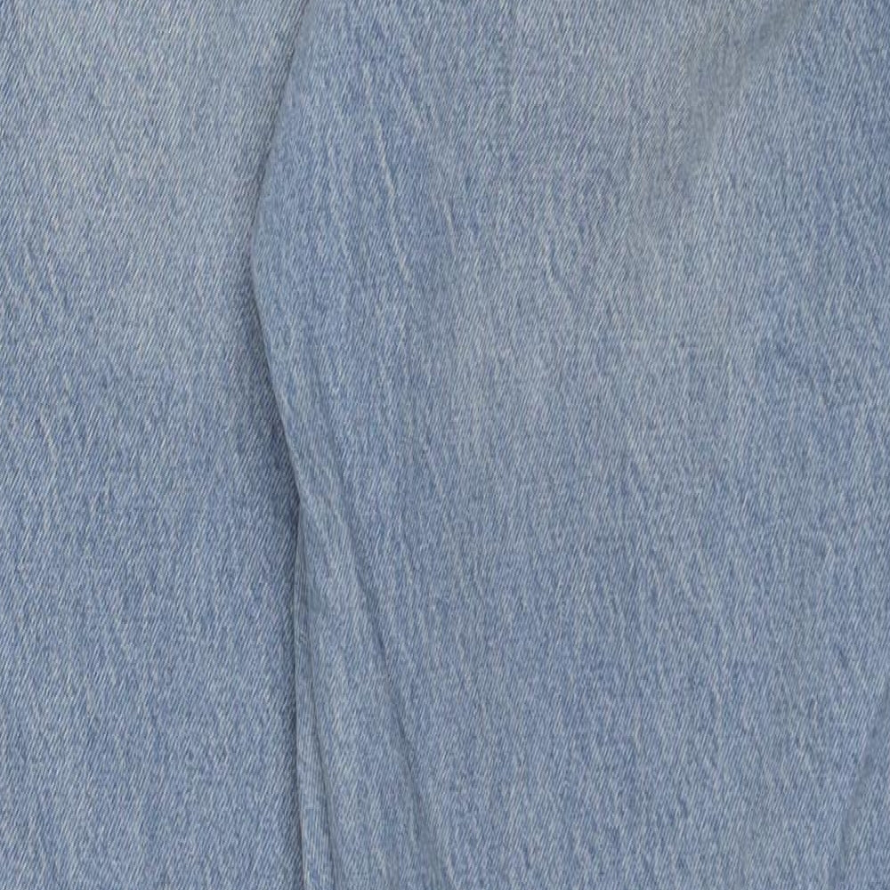 Topshop Womens Blue Cotton Tapered Jeans Size 32 in L32 in Regular Zip