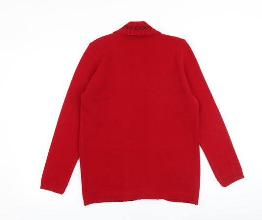 Womens UK Size S Impressions Red Pullover Jumper