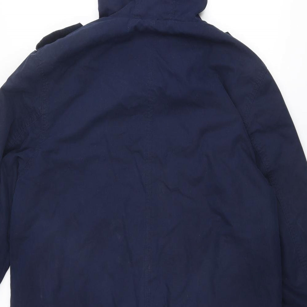 Mens UK Size M Cotton Traders Blue Windbreaker Coat