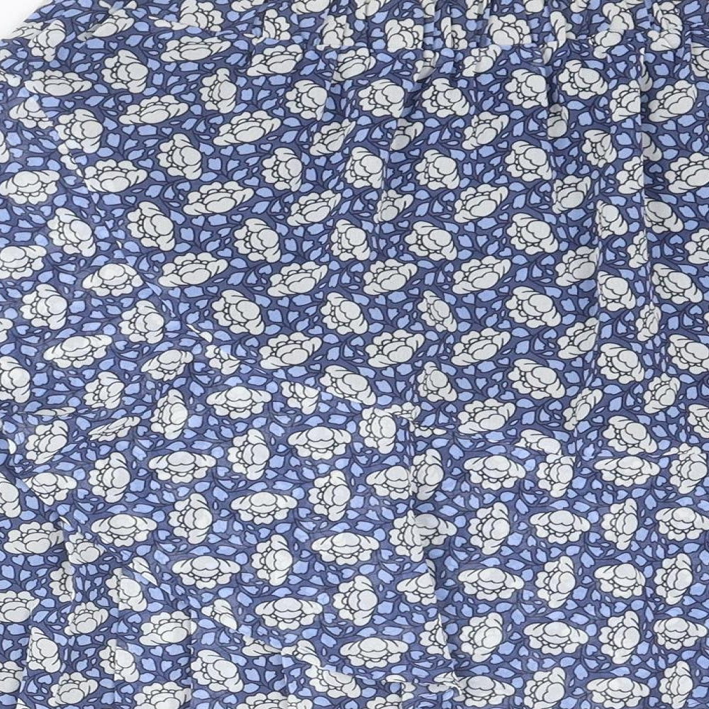 Marks and Spencer Womens Blue Geometric Polyester Swing Skirt Size 6