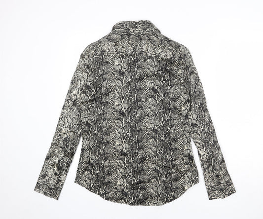Womens UK Size S Zara Multicoloured Basic Button-Up