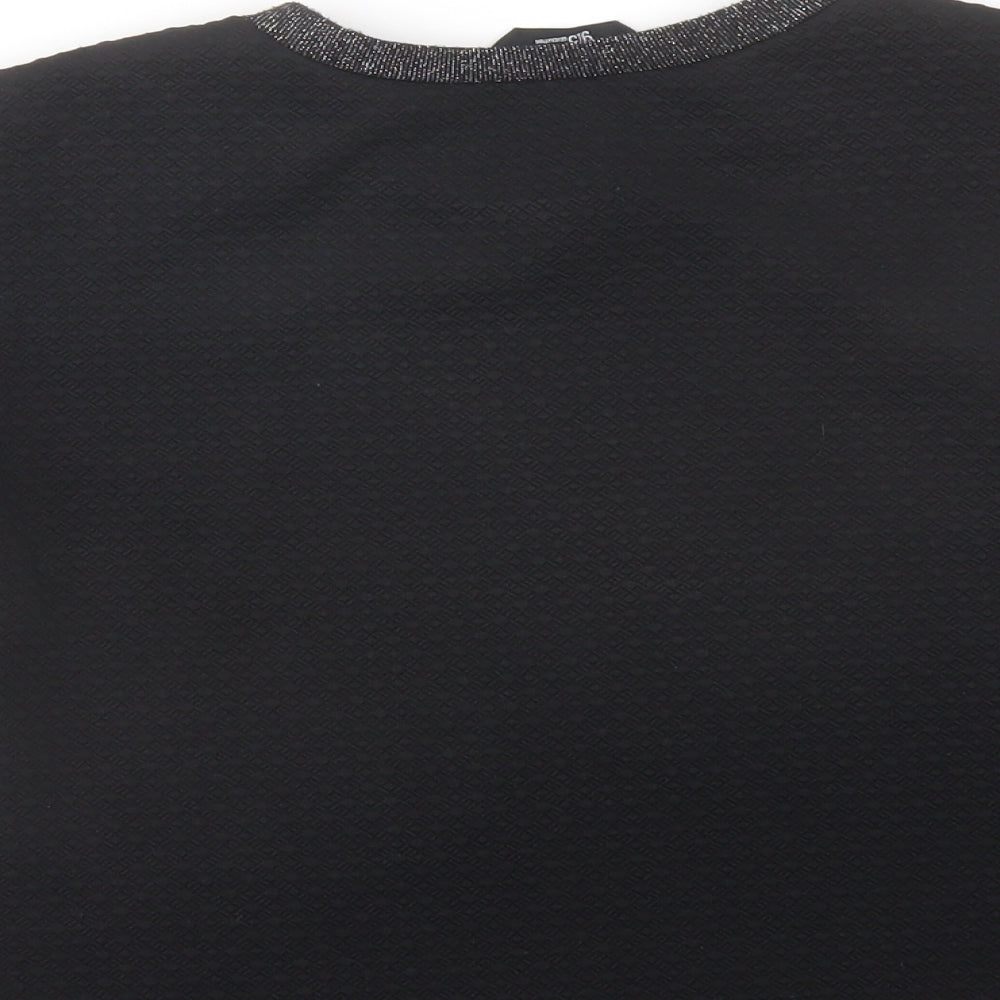 New Look Girls Black Polyester Pullover T-Shirt Size 12-13 Years Crew Neck Pullover - Neckline Detail
