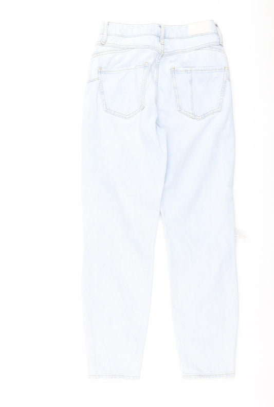 River Island Womens Blue Cotton Tapered Jeans Size 8 L27 in Regular Button