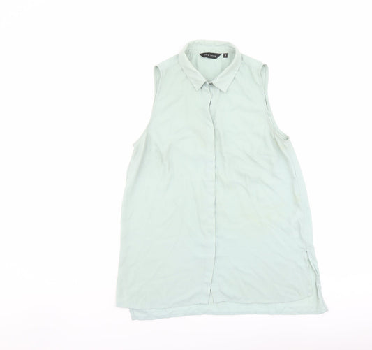 Womens UK Size 10 New Look Green Basic Button-Up