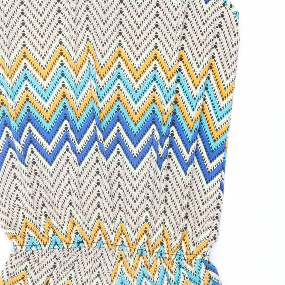 Conos Womens Multicoloured Geometric Polyester Playsuit One-Piece Size XL Zip - Size XL - XXL