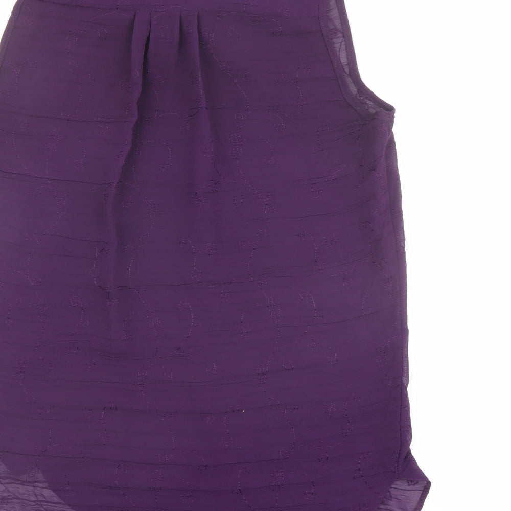 Womens UK Size 12 K&D Purple Basic Button-Up
