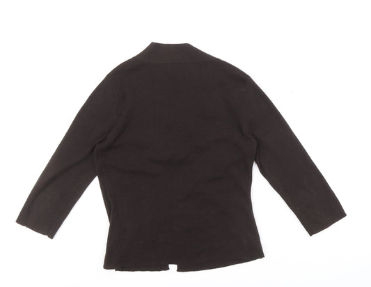 Fenn Wright Manson Womens Brown V-Neck Cotton Cardigan Jumper Size 10