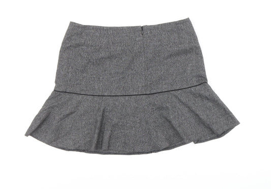 NEXT Womens Grey Polyester Trumpet Skirt Size 12 Zip