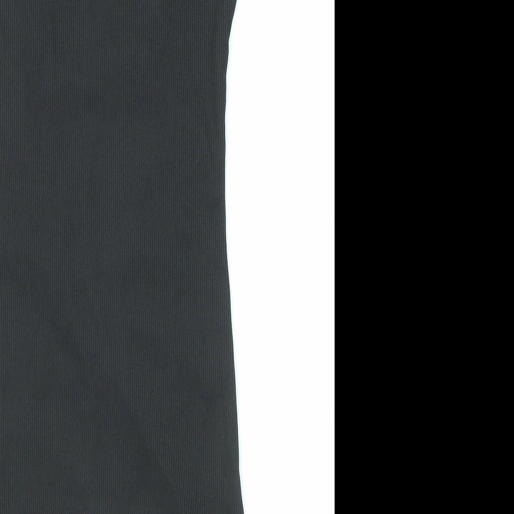 PRETTYLITTLETHING Womens Black Polyester Bodycon Size 6 V-Neck Pullover