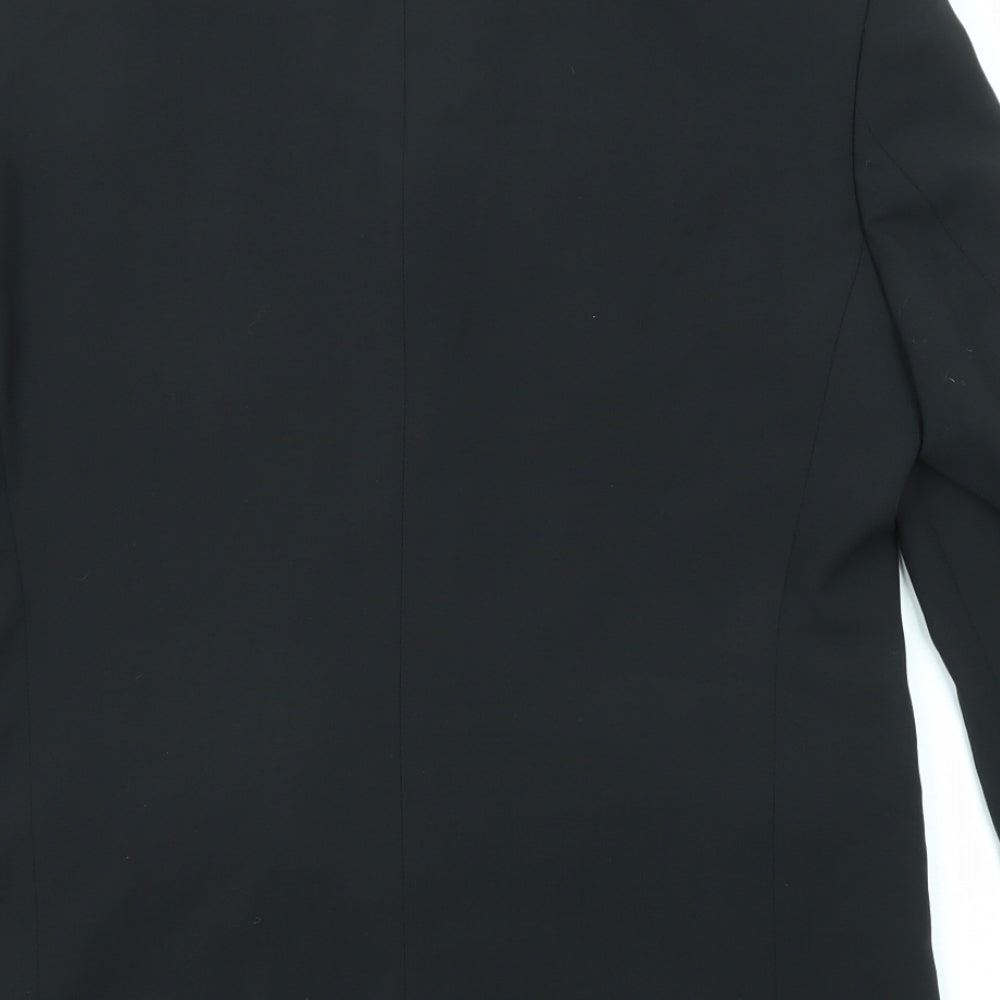 Uki Mens Black Viscose Jacket Suit Jacket Size 36 Regular