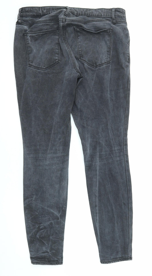 Gap Womens Grey Polyester Skinny Jeans Size 32 in L30 in Regular Button - Tie Dye Effect