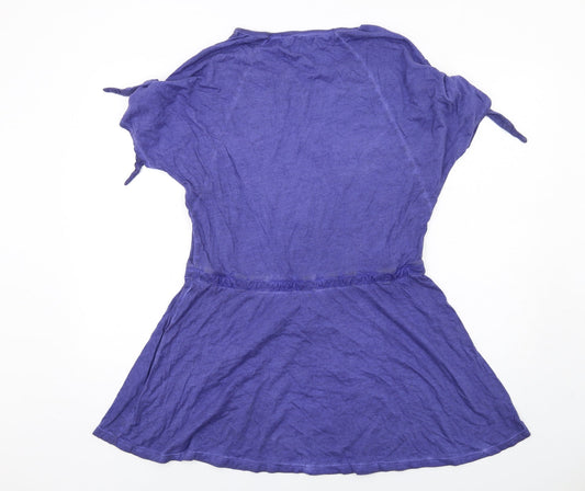 Desigual Womens Blue Cotton A-Line Size S Round Neck Pullover