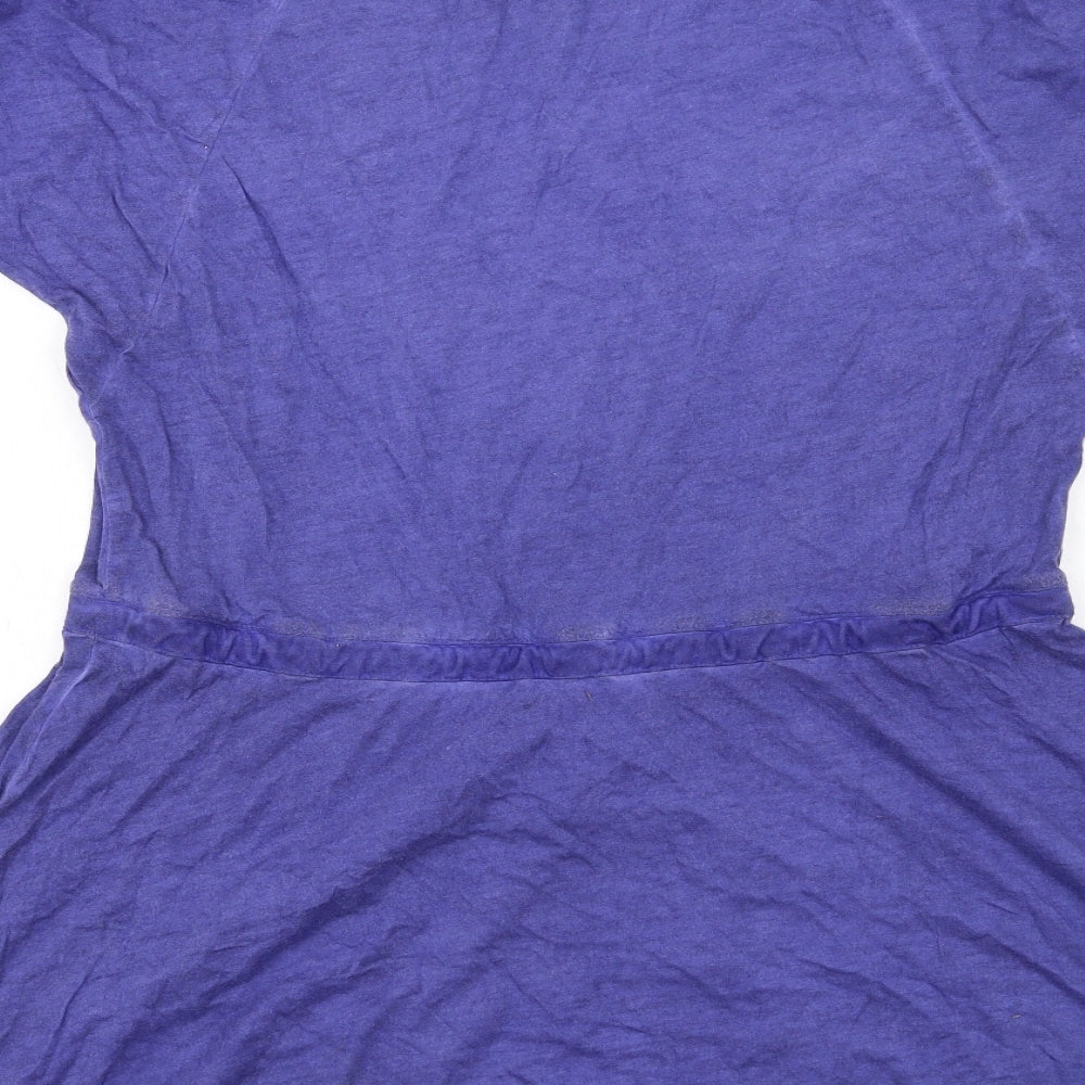 Desigual Womens Blue Cotton A-Line Size S Round Neck Pullover