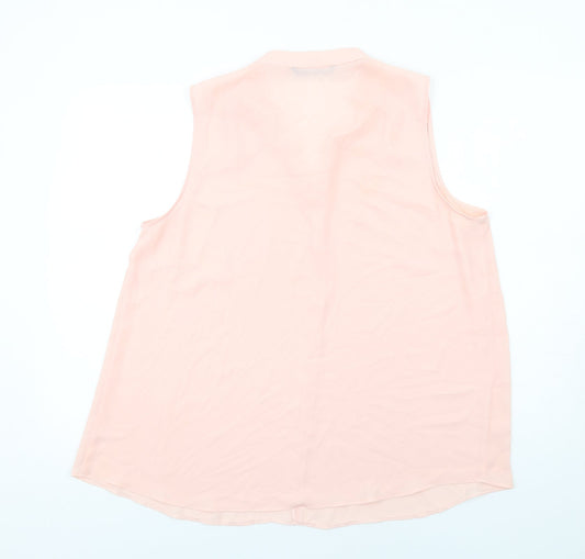Bonmarché Womens Pink Polyester Basic Blouse Size 18 V-Neck