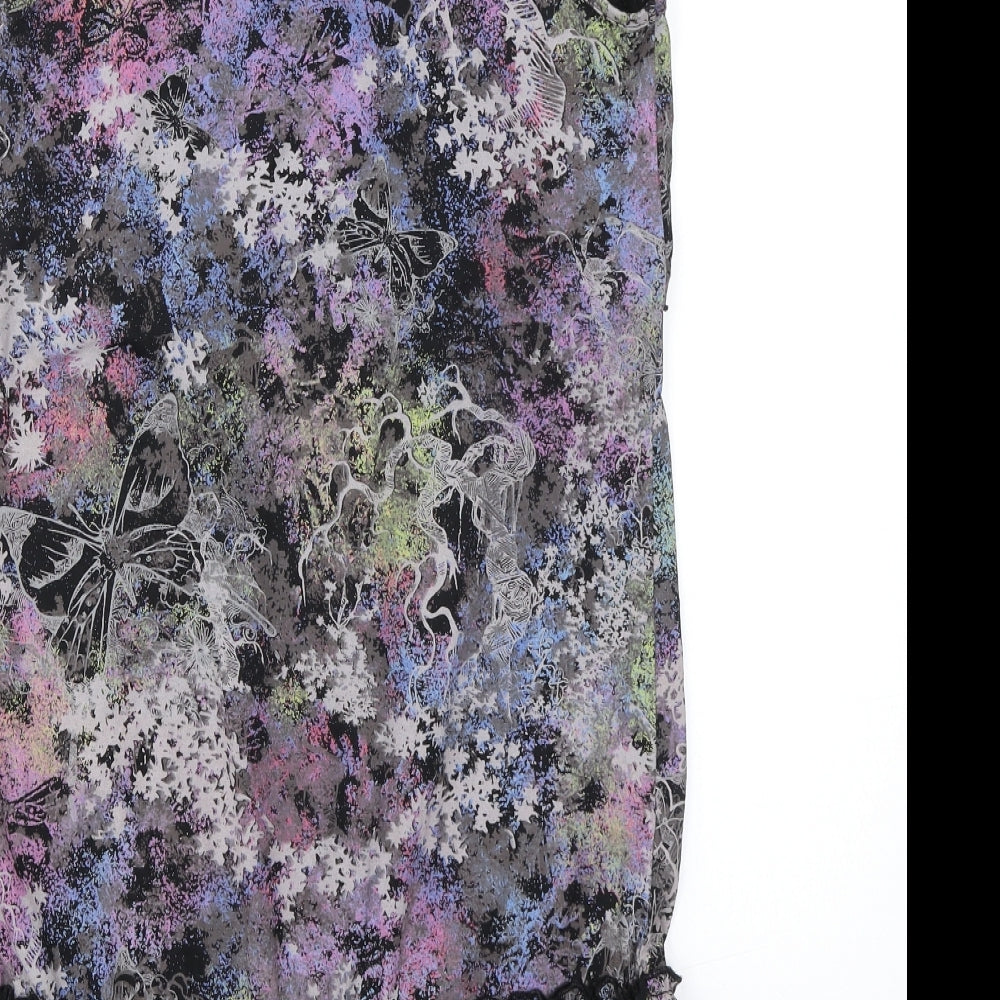 NEXT Womens Multicoloured Geometric 100% Cotton A-Line Size 8 V-Neck Pullover