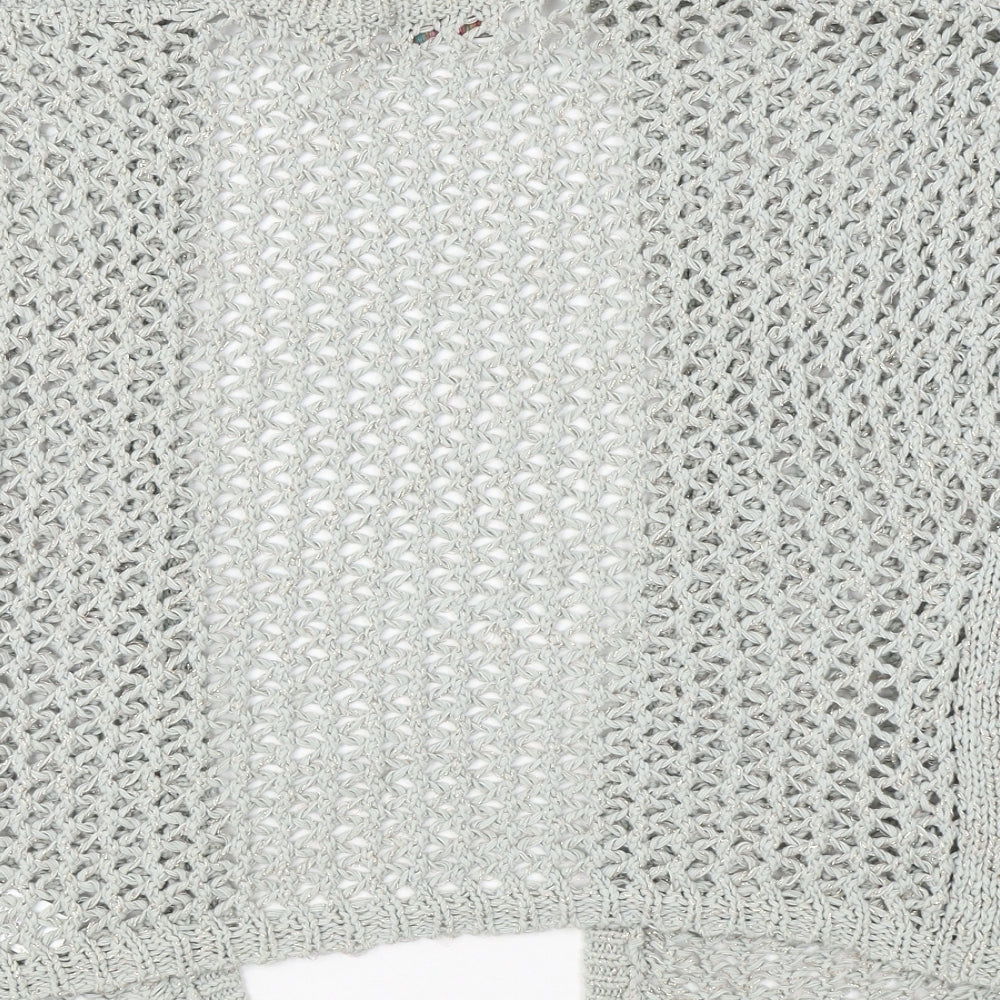 Indigo Womens Green V-Neck Cotton Shrug Jumper Size 10