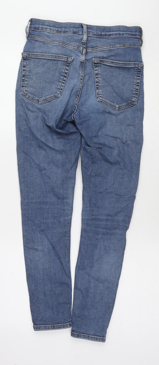 Topshop Womens Blue Cotton Skinny Jeans Size 28 L32 in Regular Zip