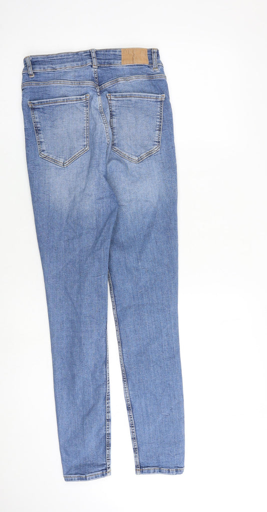 Zara Womens Blue Cotton Skinny Jeans Size M L28 in Regular Zip