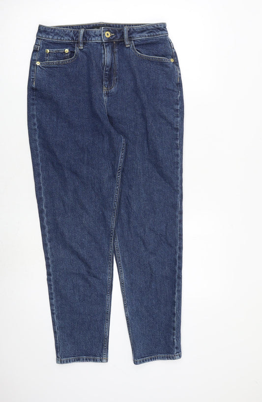 Womens UK Size 8 F&F Regular Fit Tapered Blue Jeans