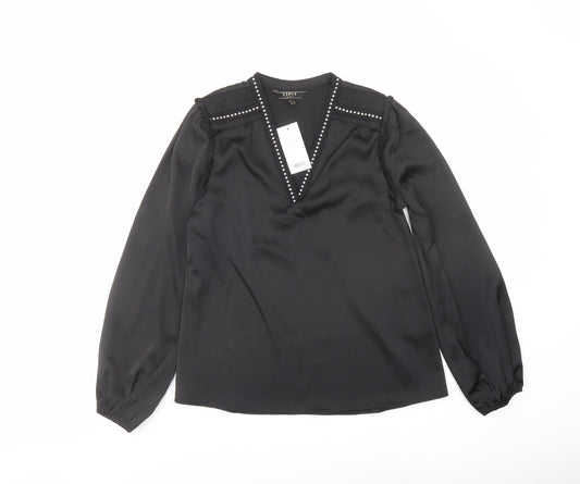 Womens UK Size 6 Lipsy Black Basic Blouse