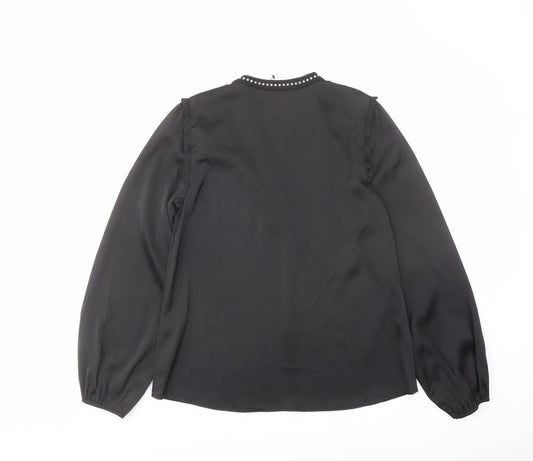Womens UK Size 6 Lipsy Black Basic Blouse