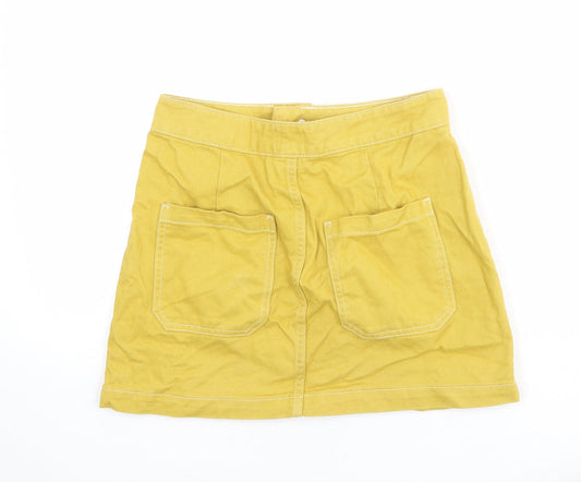 BDG Womens Yellow Cotton Mini Skirt Size S Zip