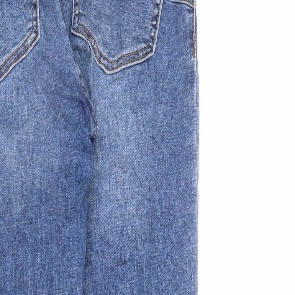 Denim & Co. Womens Blue Cotton Skinny Jeans Size 10 L24 in Regular Zip