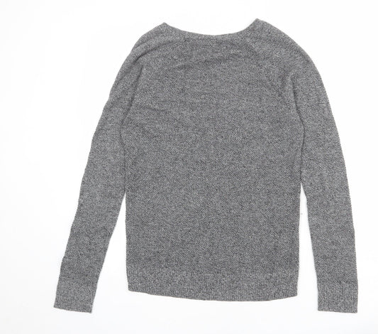 Gap Womens Grey V-Neck Cotton Pullover Jumper Size S