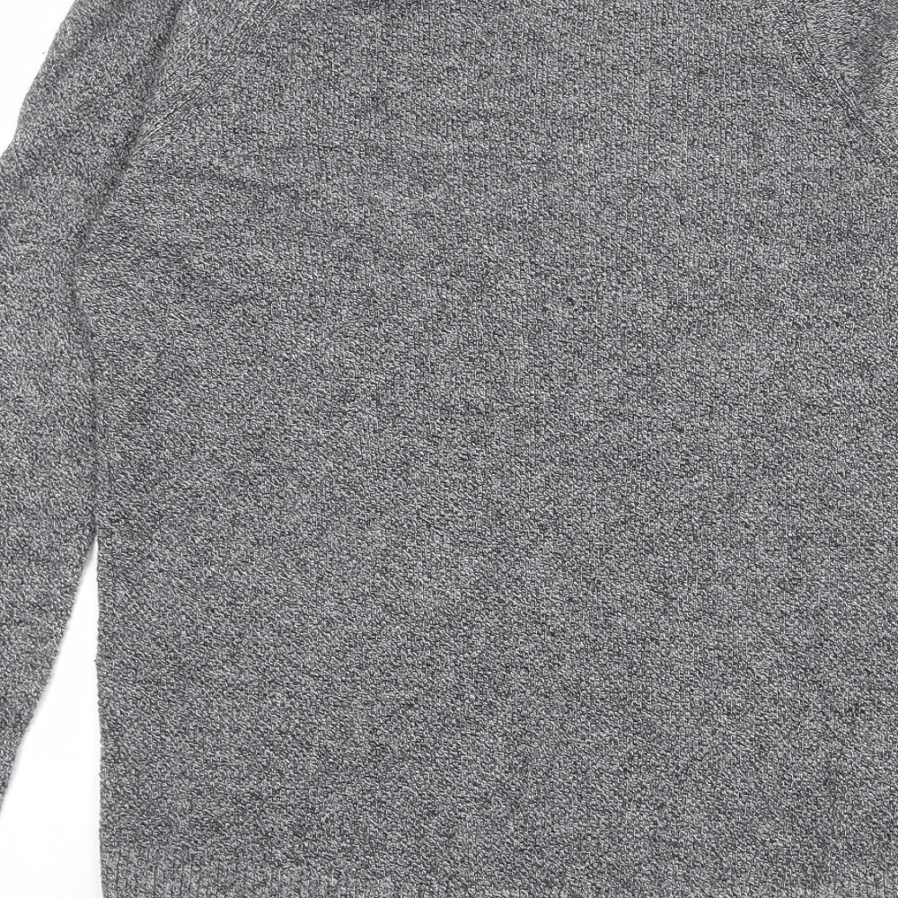 Gap Womens Grey V-Neck Cotton Pullover Jumper Size S
