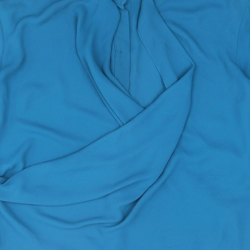 Womens UK Size 16 Warehouse Blue Basic Button-Up
