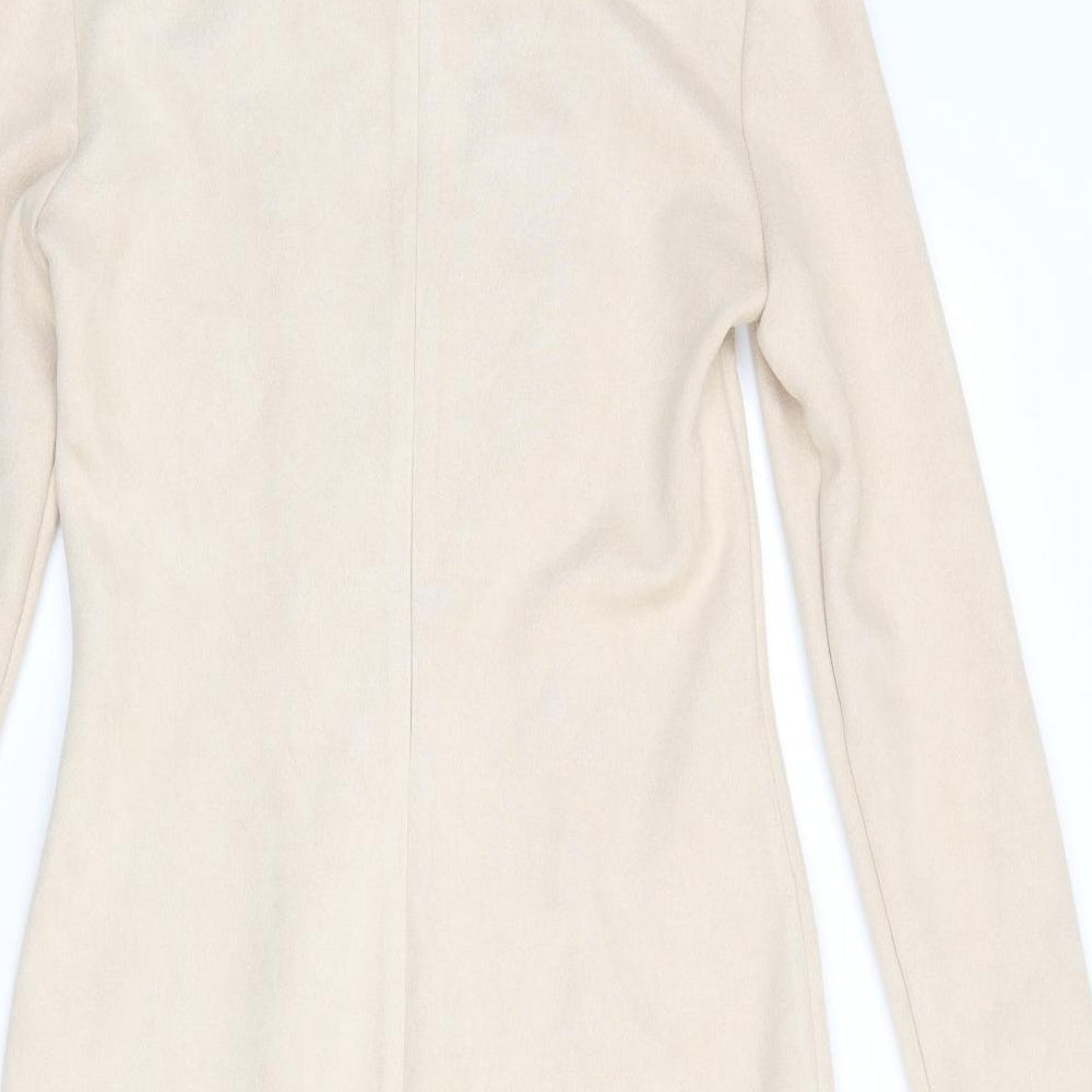Ashanti Brazil Womens Beige Polyester Bodycon Size 10 V-Neck Zip