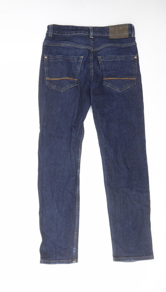 Denim & Co. Mens Blue Cotton Straight Jeans Size 28 in L30 in Slim Zip