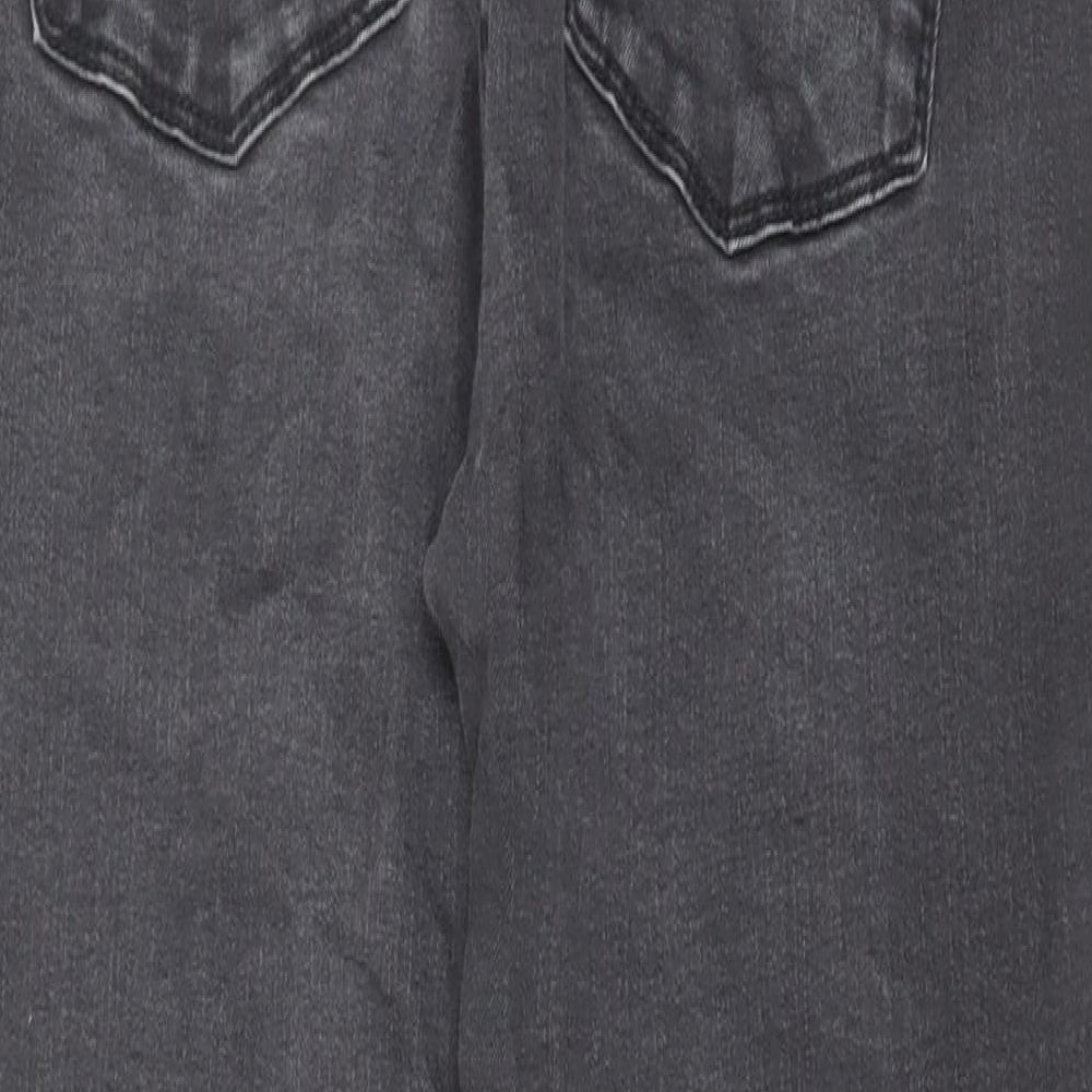 Zara Womens Grey Cotton Skinny Jeans Size 12 L25 in Regular Zip