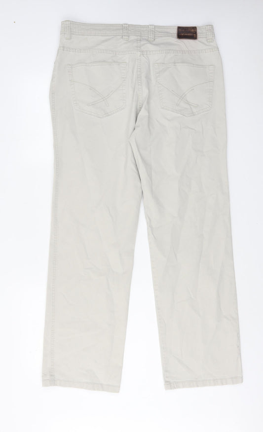 John Lewis Mens Beige Cotton Straight Jeans Size 36 in L31 in Regular Zip