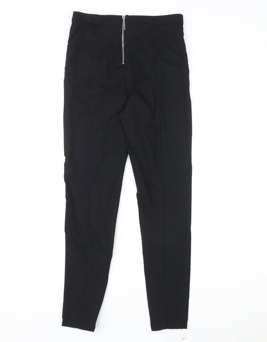Womens UK Size 8 River Island Regular Fit Black Trousers