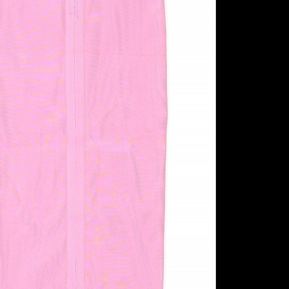 Mew Mews Womens Pink Polyester Straight & Pencil Skirt Size S Zip