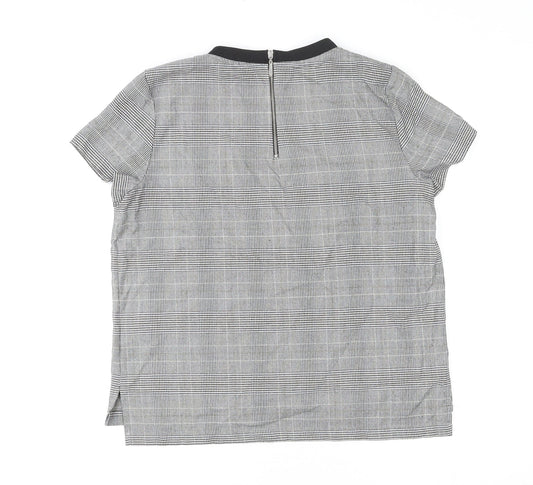 Womens UK Size S Zara Grey Basic T-Shirt