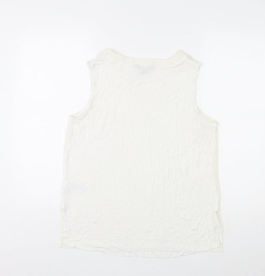 Womens UK Size 14 New Look Ivory Basic Tank