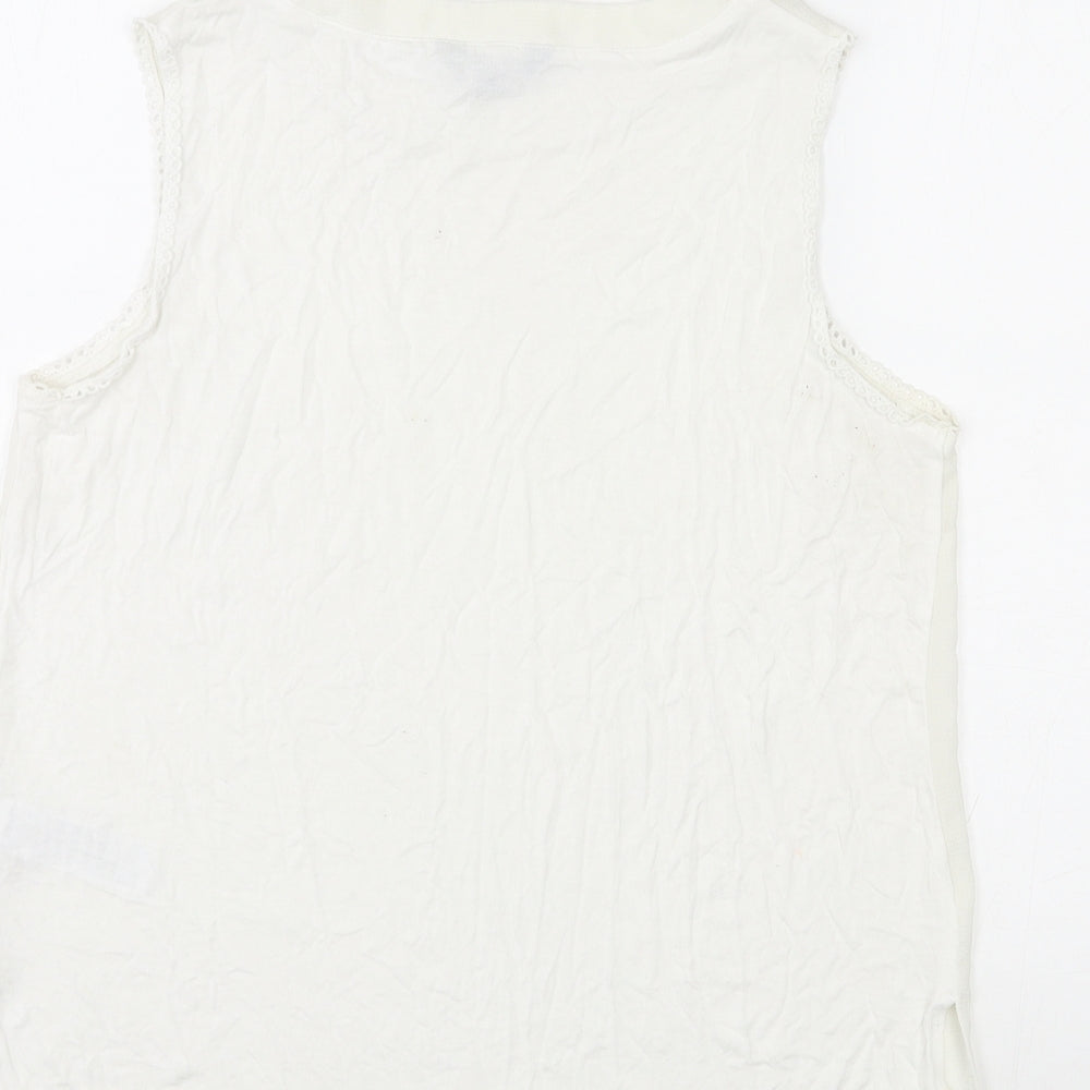 Womens UK Size 14 New Look Ivory Basic Tank