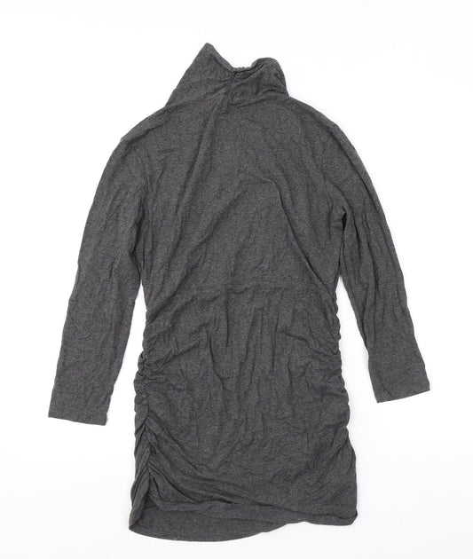 Isabella Oliver Womens Grey Viscose Mini Size 12 Mock Neck Pullover