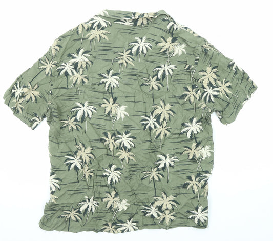 Womens UK Size S H&M Green Basic Button-Up