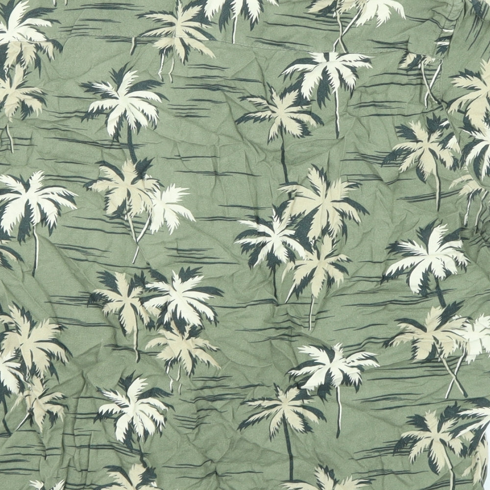 Womens UK Size S H&M Green Basic Button-Up