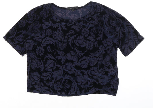 Womens UK Size 8 New Look Blue Basic Blouse