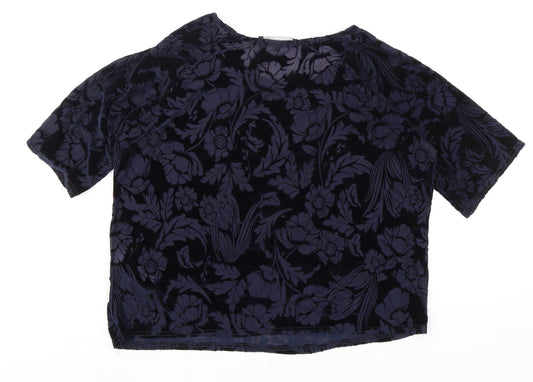 Womens UK Size 8 New Look Blue Basic Blouse